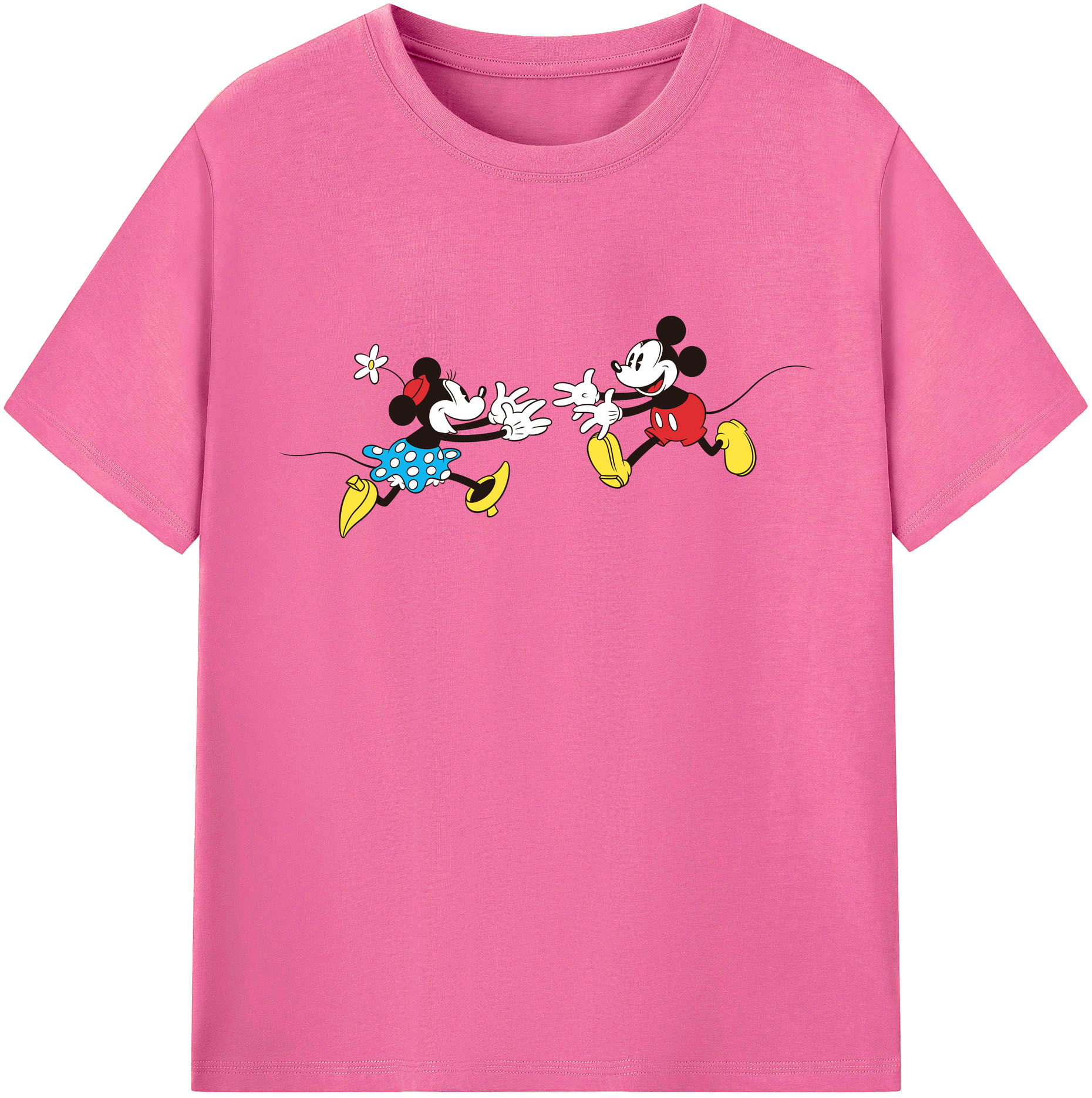 （画像用） ミッキーマウス Mickey Mouse レディースカジュアルプリントTシャツ（綿100％）